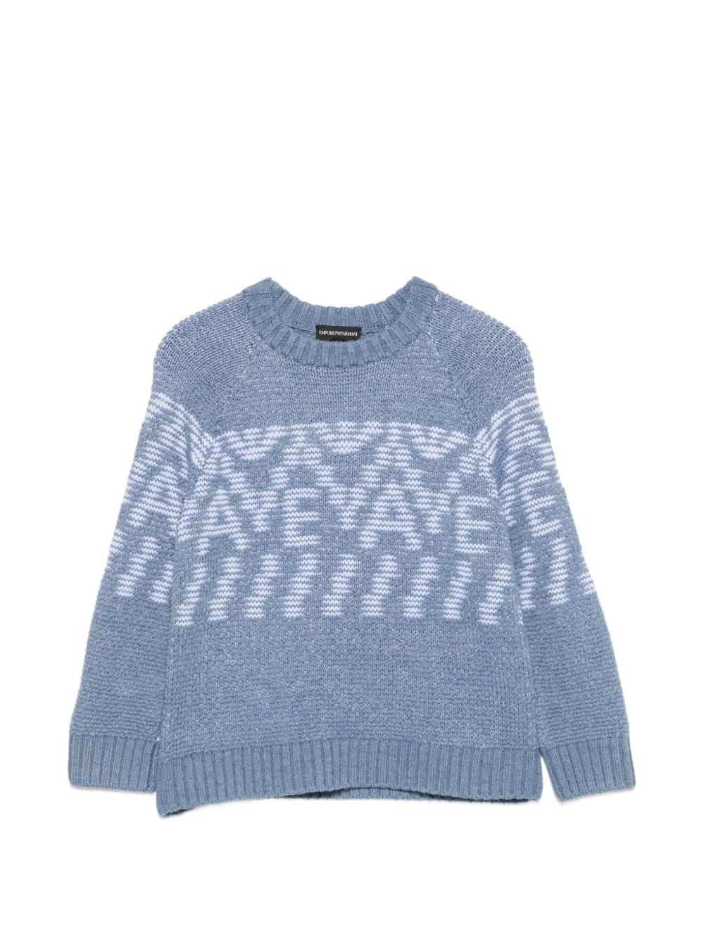 Maglione per bambino Emporio Armani Kids azzurro con motivo geometrico EB001582 AF27313 F9026 EMPORIO ARMANI KIDS 