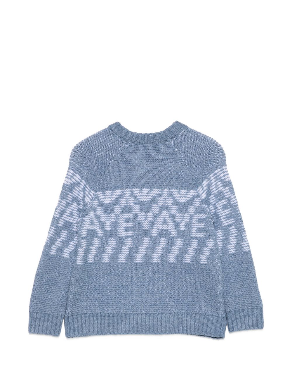 Maglione per bambino Emporio Armani Kids azzurro con motivo geometrico EB001582 AF27313 F9026 EMPORIO ARMANI KIDS 