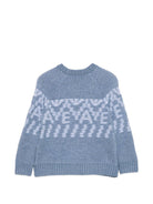 Maglione per bambino Emporio Armani Kids azzurro con motivo geometrico EB001582 AF27313 F9026 EMPORIO ARMANI KIDS 