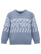 Maglione per bambino Emporio Armani Kids azzurro con motivo geometrico EB001582 AF27313 F9026 EMPORIO ARMANI KIDS 