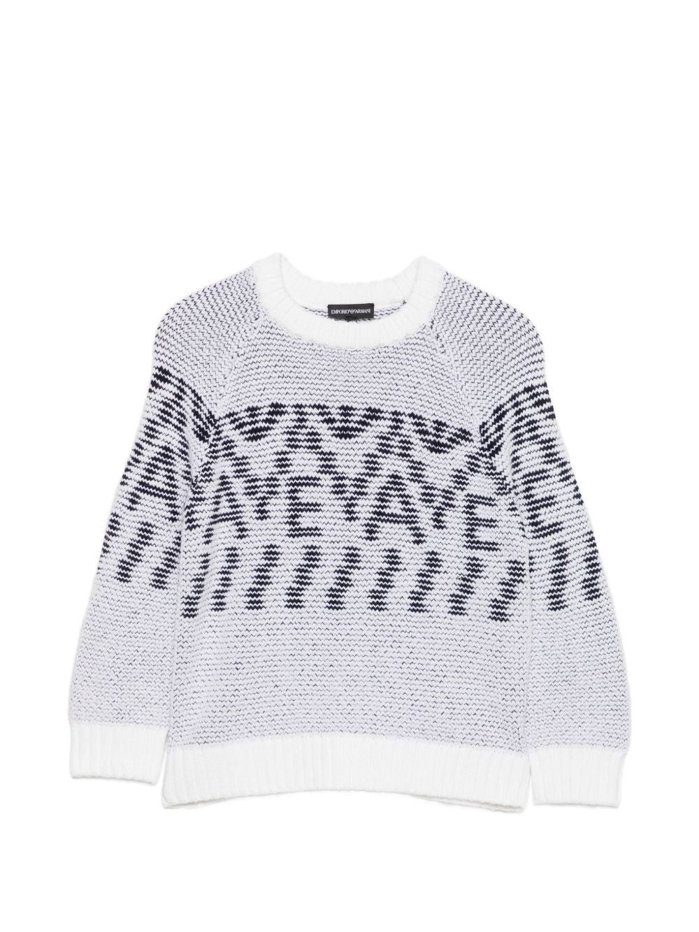 Maglione per bambino Emporio Armani Kids grigio con motivo geometrico EB001582 AF27313 FB058 EMPORIO ARMANI KIDS 