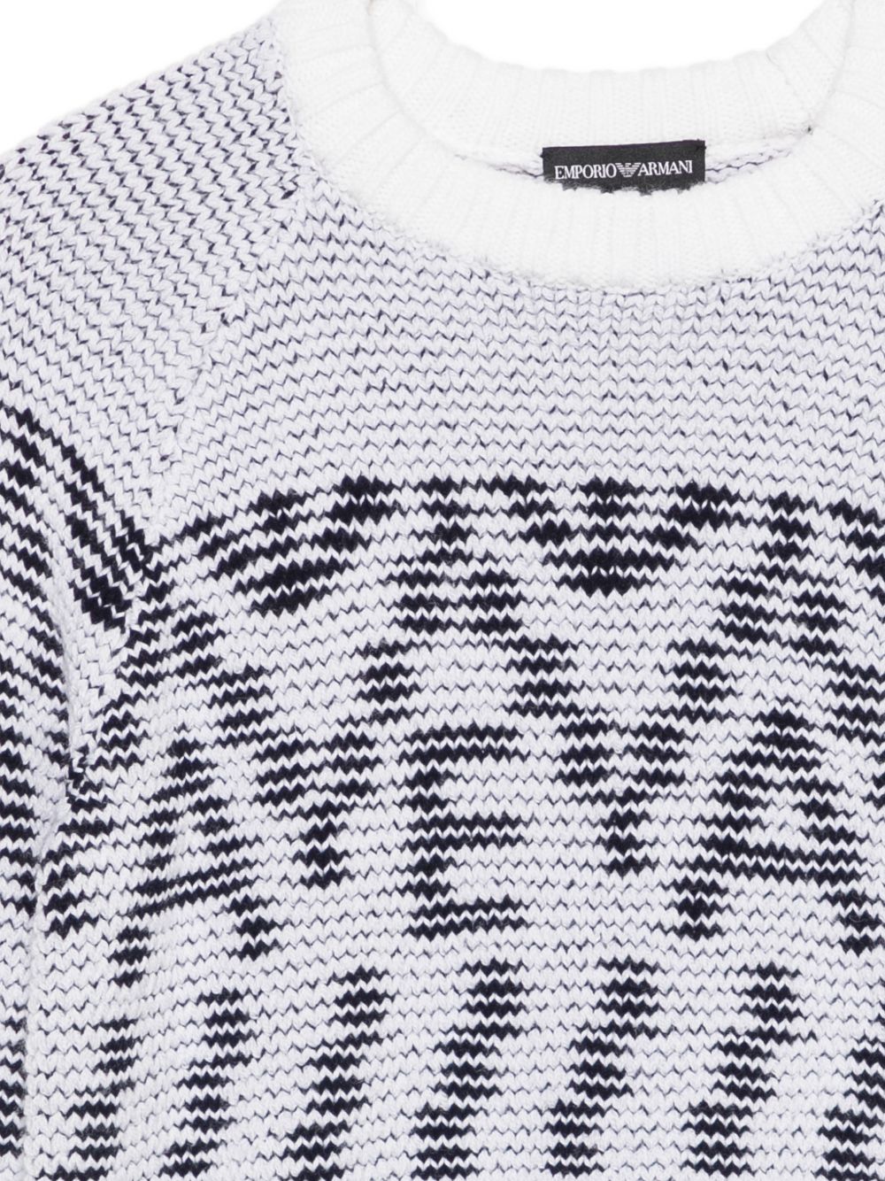Maglione per bambino Emporio Armani Kids grigio con motivo geometrico EB001582 AF27313 FB058 EMPORIO ARMANI KIDS 