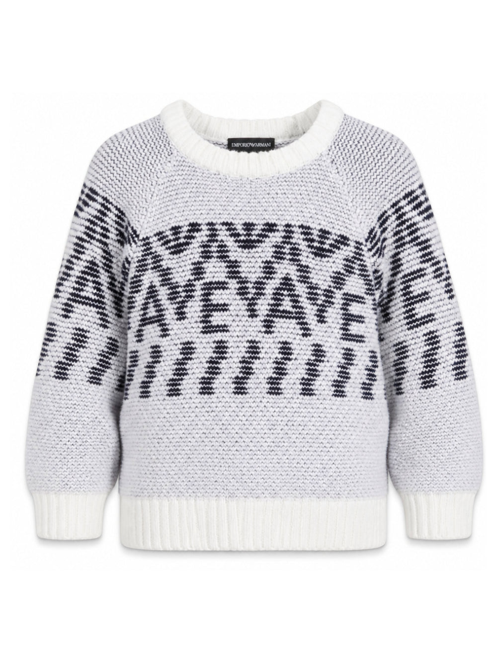 Maglione per bambino Emporio Armani Kids grigio con motivo geometrico EB001582 AF27313 FB058 EMPORIO ARMANI KIDS 