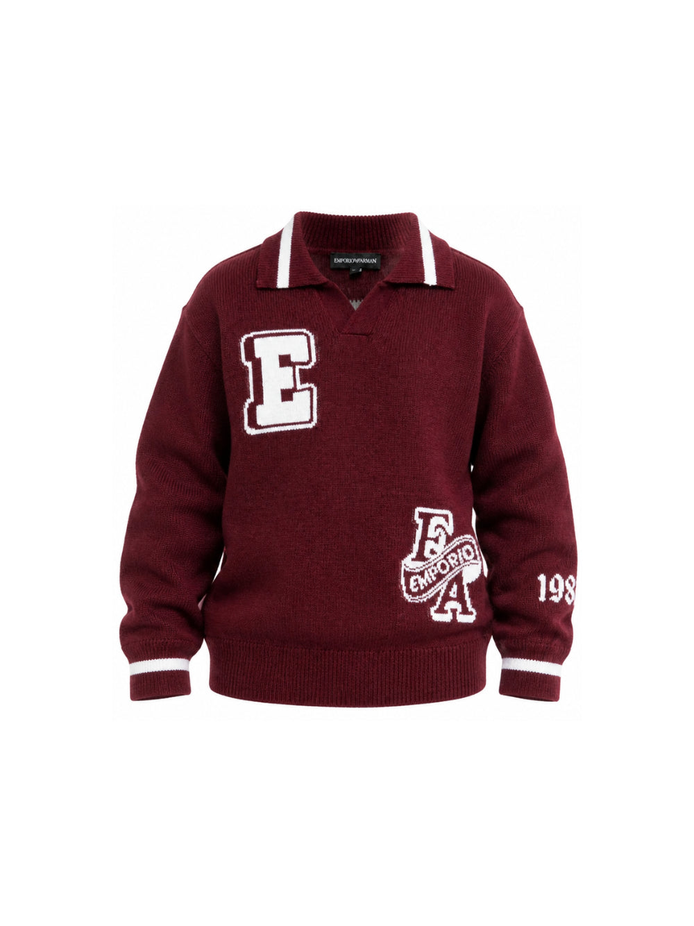 Maglione per bambino Emporio Armani Kids bordeaux con colletto polo EB001583 AF27314 UA343 EMPORIO ARMANI KIDS 