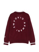Maglione per bambino Emporio Armani Kids bordeaux con colletto polo EB001583 AF27314 UA343 EMPORIO ARMANI KIDS 
