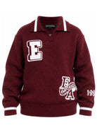 Maglione per bambino Emporio Armani Kids bordeaux con colletto polo EB001583 AF27314 UA343 EMPORIO ARMANI KIDS 