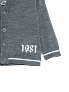 Cardigan per neonato Emporio Armani Kids grigio con scollo a V EB001584 AF27314 O8035 EMPORIO ARMANI KIDS 