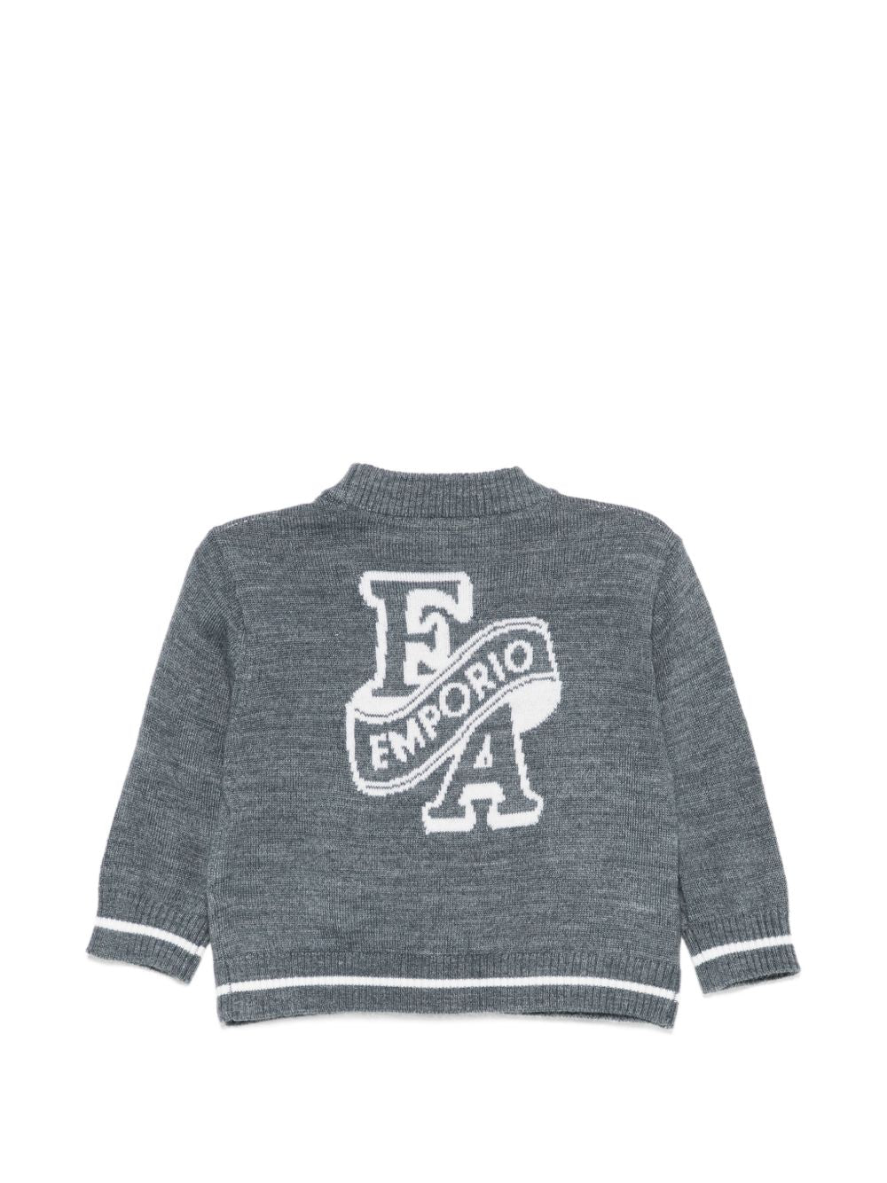 Cardigan per neonato Emporio Armani Kids grigio con scollo a V EB001584 AF27314 O8035 EMPORIO ARMANI KIDS 