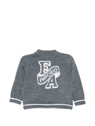 Cardigan per neonato Emporio Armani Kids grigio con scollo a V EB001584 AF27314 O8035 EMPORIO ARMANI KIDS 