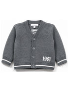 Cardigan per neonato Emporio Armani Kids grigio con scollo a V EB001584 AF27314 O8035 EMPORIO ARMANI KIDS 