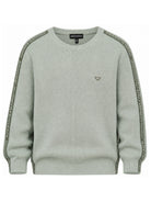 Maglione per bambino Emporio Armani Kids verde con stampa logo sulle maniche EB001586 AF27315 U9019 EMPORIO ARMANI KIDS 