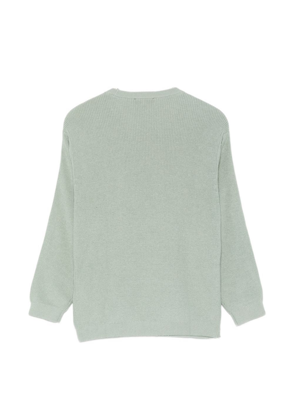 Maglione per bambino Emporio Armani Kids verde con stampa logo sulle maniche EB001586 AF27315 U9019 EMPORIO ARMANI KIDS 