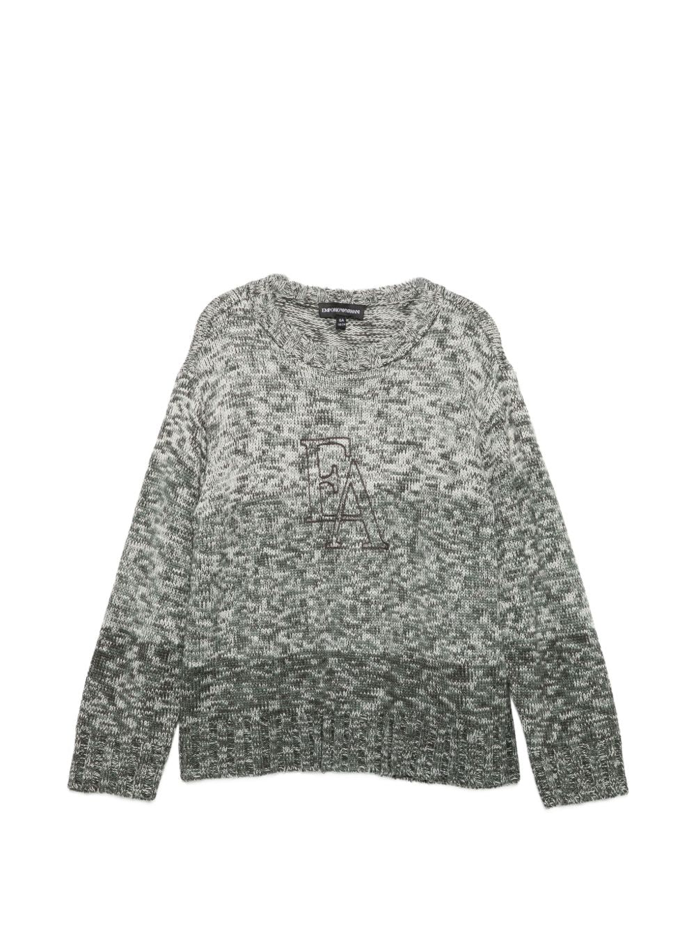 Maglione per bambino Emporio Armani Kids verde con effetto mélange EB001587 AF27316 F7011 EMPORIO ARMANI KIDS 