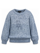 Maglione mélange per bambino Emporio Armani Kids azzurro con logo EB001587 AF27316 FB070 EMPORIO ARMANI KIDS 