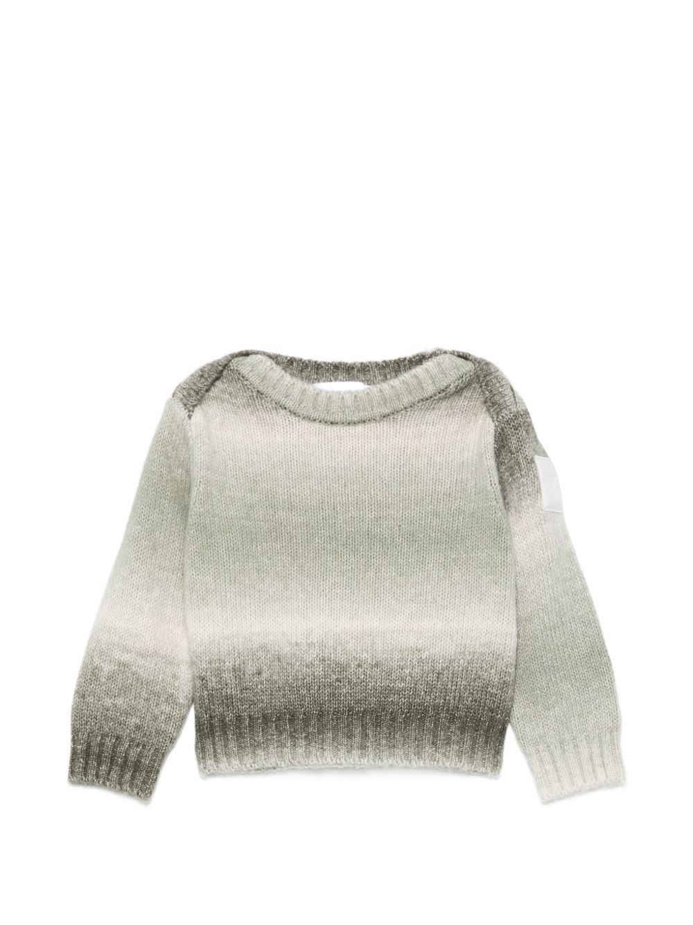 Maglione per neonato Emporio Armani Kids verde con applicazione logo EB001590 AF27318 F7012 EMPORIO ARMANI KIDS 
