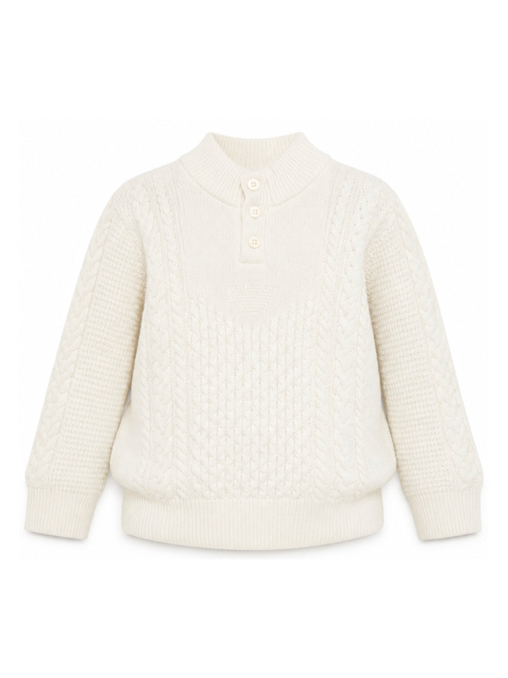 Maglione per bambino Emporio Armani Kids bianco con design intrecciato EB001591 AF27319 U1009 EMPORIO ARMANI KIDS 