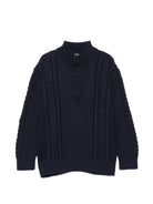 Maglione per bambino Emporio Armani Kids blu navy con design a maglia intrecciata EB001591 AF27319 UB118 EMPORIO ARMANI KIDS 