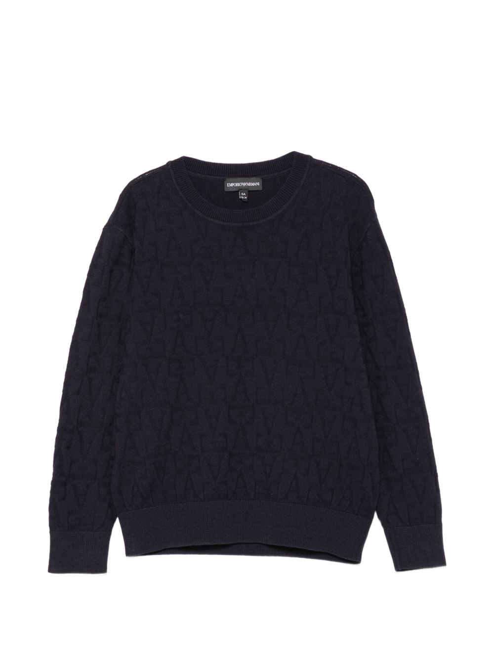 Maglione per bambino Emporio Armani Kids blu con motivo logo EB001594 AF27303 UB118 EMPORIO ARMANI KIDS 