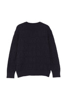 Maglione per bambino Emporio Armani Kids blu con motivo logo EB001594 AF27303 UB118 EMPORIO ARMANI KIDS 