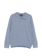 Maglione per bambino Emporio Armani Kids azzurro con motivo jacquard EB001595 AF27303 U9366 EMPORIO ARMANI KIDS 