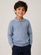 Maglione per bambino Emporio Armani Kids azzurro con motivo jacquard EB001595 AF27303 U9366 EMPORIO ARMANI KIDS 