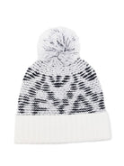 Berretto per bambino Emporio Armani Kids bianco con logo a intarsio e pompon EB001614 AF27313 FB058 EMPORIO ARMANI KIDS 