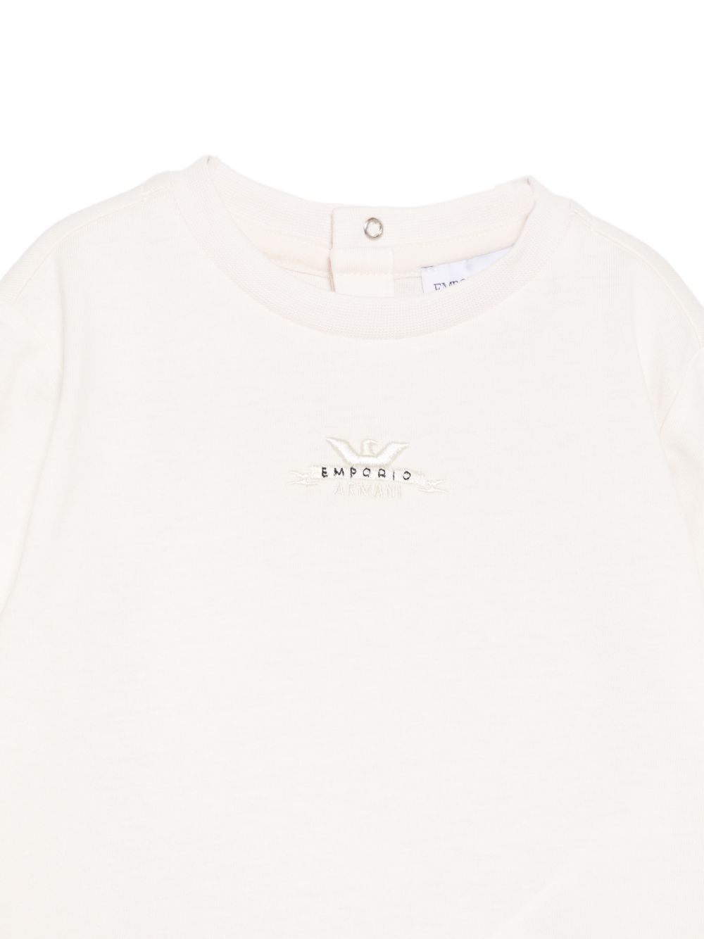 T-shirt per neonato Emporio Armani Kids bianca con patch logo EB001640 AF26009 U1009 EMPORIO ARMANI KIDS 