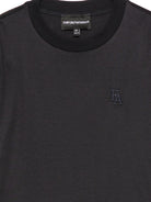 T-shirt per bambino Emporio Armani Kids blu con patch lettere EB001644 AF10127 UB118 EMPORIO ARMANI KIDS 