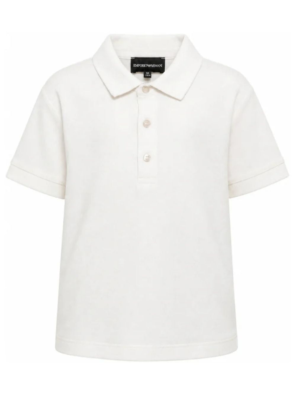 Polo per bambino Emporio Armani Kids bianca opaca con logo ricamato EB001645 AF28486 U1009 EMPORIO ARMANI KIDS 