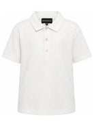 Polo per bambino Emporio Armani Kids bianca opaca con logo ricamato EB001645 AF28486 U1009 EMPORIO ARMANI KIDS 