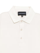 Polo per bambino Emporio Armani Kids bianca opaca con logo ricamato EB001645 AF28486 U1009 EMPORIO ARMANI KIDS 