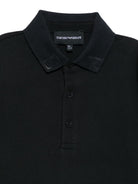 Polo per bambino Emporio Armani Kids nero con abbottonatuira frontale EB001645 AF28486 UB118 EMPORIO ARMANI KIDS 