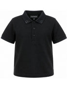 Polo per bambino Emporio Armani Kids nero con abbottonatuira frontale EB001645 AF28486 UB118 EMPORIO ARMANI KIDS 