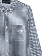 Camicia per bambino Emporio Armani Kids blu con motivo a quadri EB001652 AF25925 FB066 EMPORIO ARMANI KIDS 