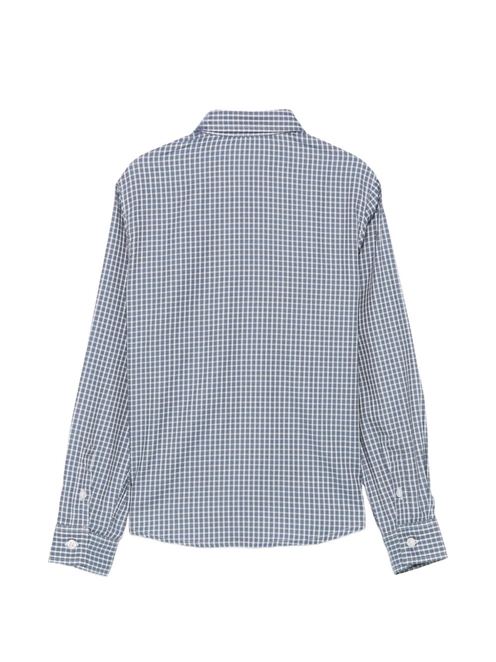 Camicia per bambino Emporio Armani Kids blu con motivo a quadri EB001652 AF25925 FB066 EMPORIO ARMANI KIDS 