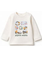 T-shirt per neonato Emporio Armani Kids bianca con stampa grafica EB001659 AF16162 U1009 EMPORIO ARMANI KIDS 