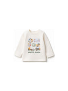 T-shirt per neonato Emporio Armani Kids bianca con stampa grafica EB001659 AF16162 U1009 EMPORIO ARMANI KIDS 