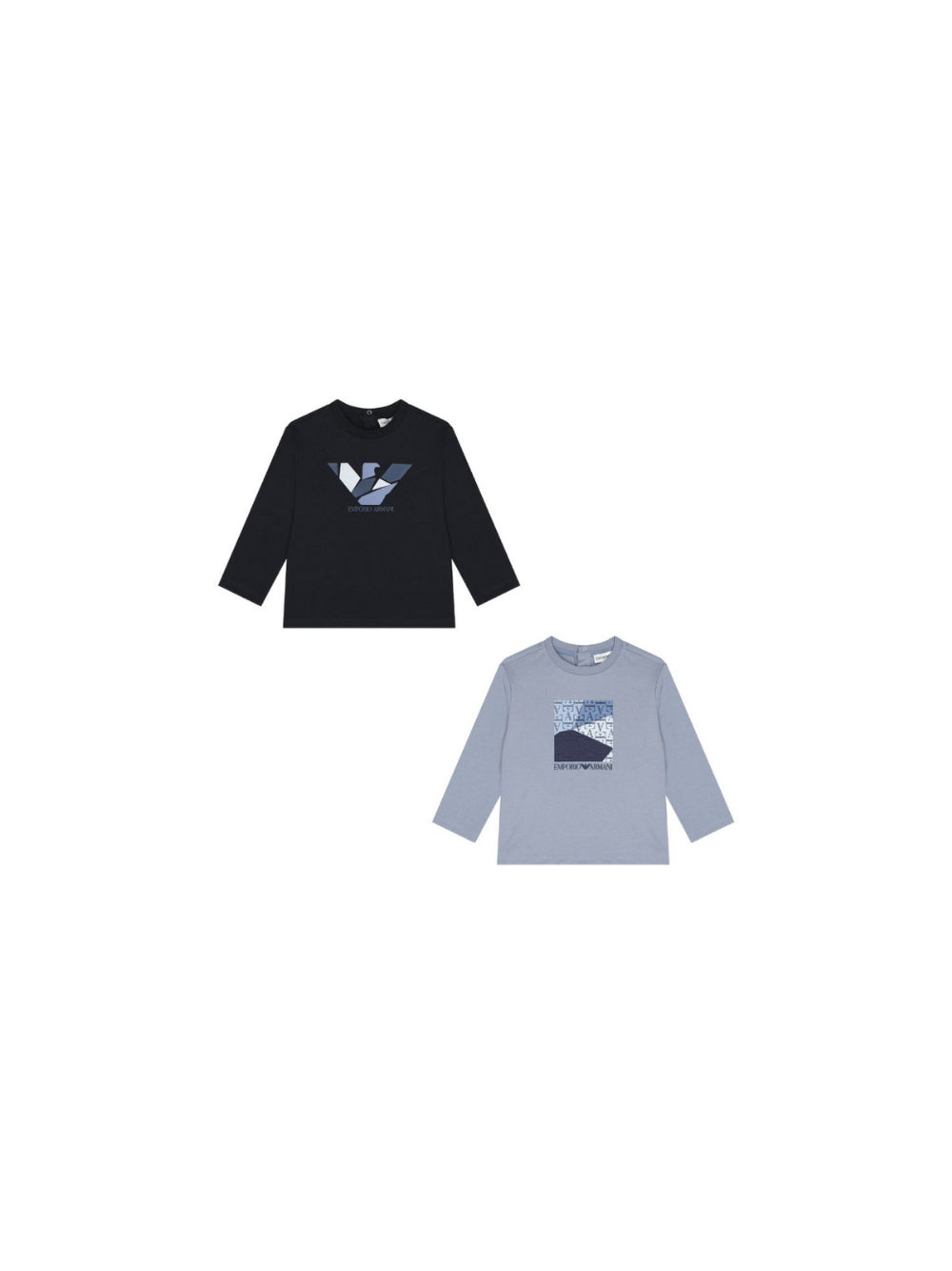 Set di due t-shirt per neonato Emporio Armani Kids multicolore con stampa grafica EB001662 AF16162 MB804 EMPORIO ARMANI KIDS 