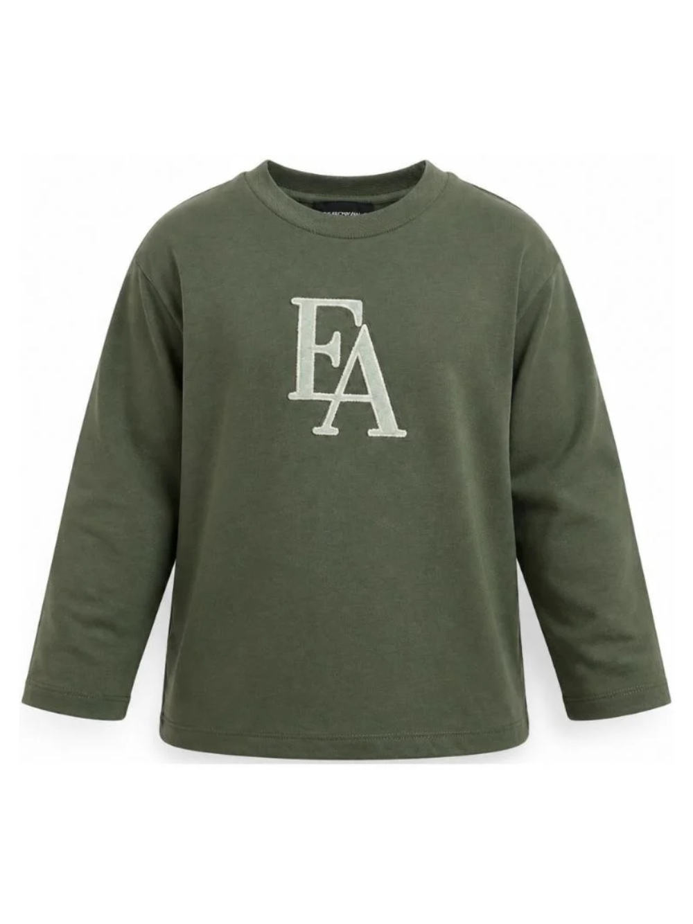 T-shirt per bambino Emporio Armani Kids verde con logo sul davanti EB001666 AF16162 U8114 EMPORIO ARMANI KIDS 