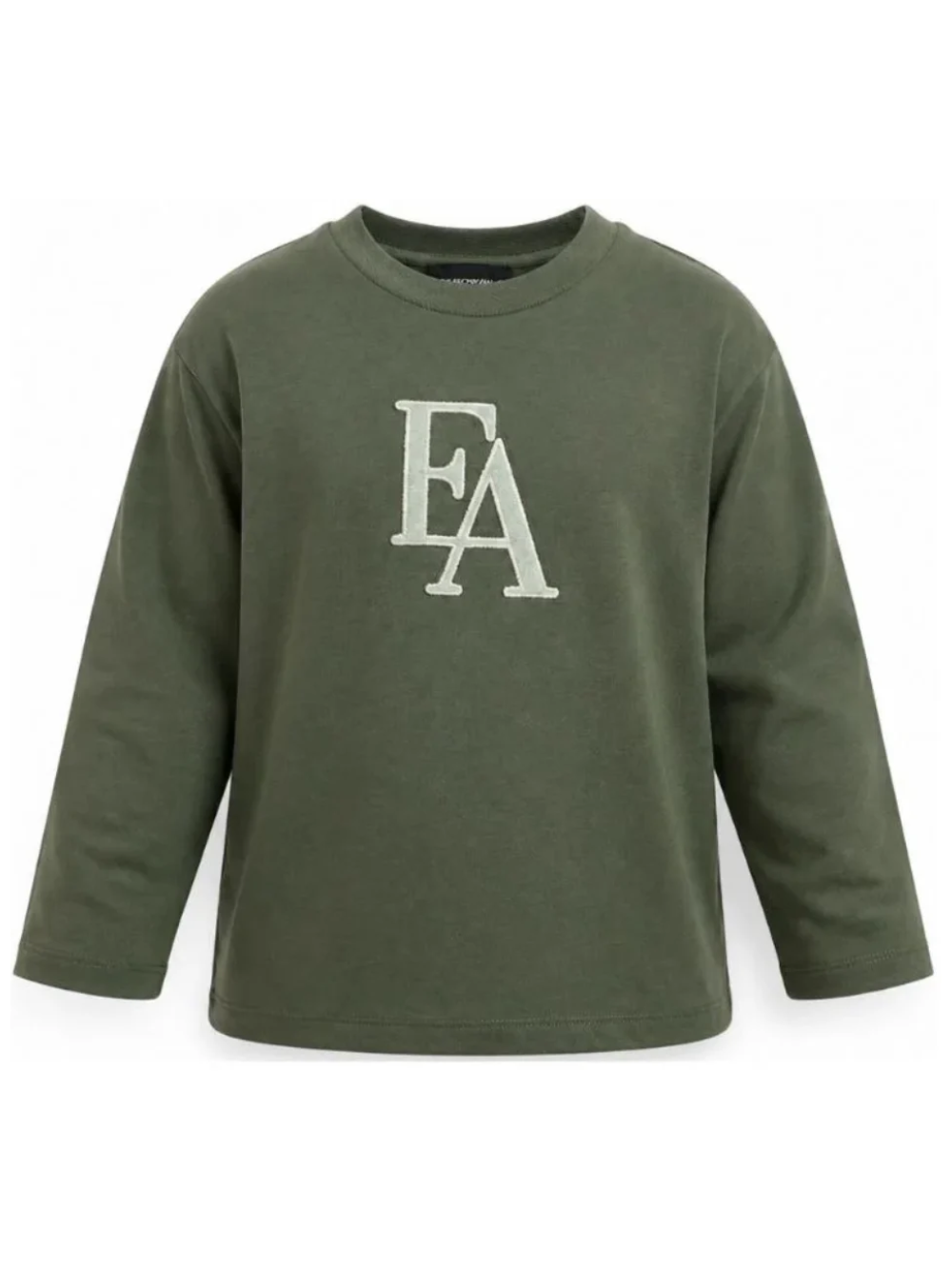 T-shirt per bambino Emporio Armani Kids verde con logo sul davanti EB001666 AF16162 U8114 EMPORIO ARMANI KIDS 