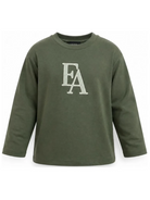 T-shirt per bambino Emporio Armani Kids verde con logo sul davanti EB001666 AF16162 U8114 EMPORIO ARMANI KIDS 