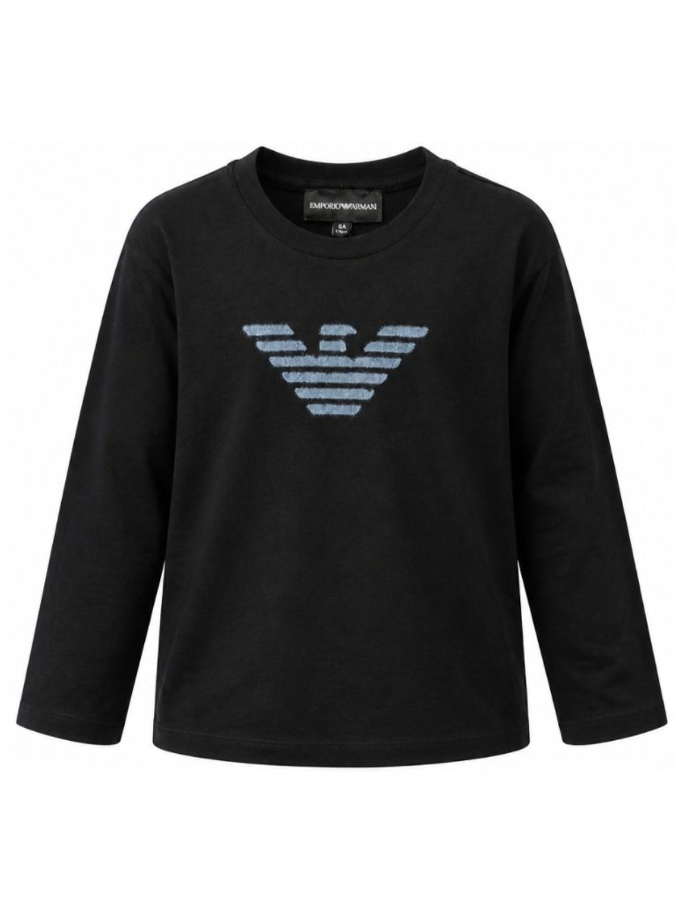 T-shirt per bambino Emporio Armani Kids blu con logo sul davanti EB001666 AF16162 UB118 EMPORIO ARMANI KIDS 