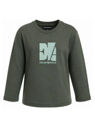 T-shirt per bambino Emporio Armani Kids verde con stampa grafica EB001667 AF26009 U8114 EMPORIO ARMANI KIDS 