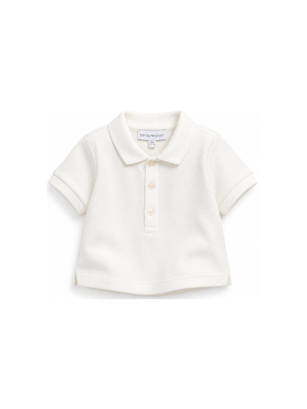 Polo per neonato Emporio Armani Kids bianco opaco con logo ricamato sul colletto EB001669 AF28486 U1009 EMPORIO ARMANI KIDS 