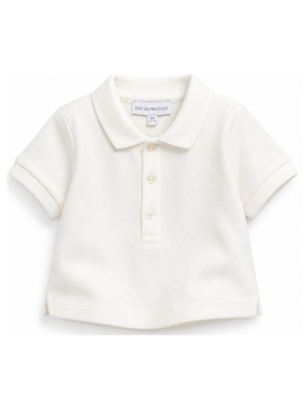 Polo per neonato Emporio Armani Kids bianco opaco con logo ricamato sul colletto EB001669 AF28486 U1009 EMPORIO ARMANI KIDS 