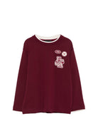 T-shirt per bambino Emporio Armani Kids bordeaux con patch logo EB001675 AF13715 UA343 EMPORIO ARMANI KIDS 