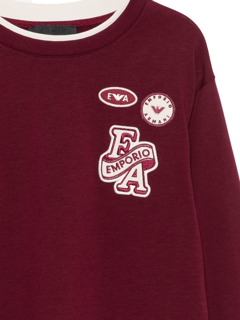 T-shirt per bambino Emporio Armani Kids bordeaux con patch logo EB001675 AF13715 UA343 EMPORIO ARMANI KIDS 