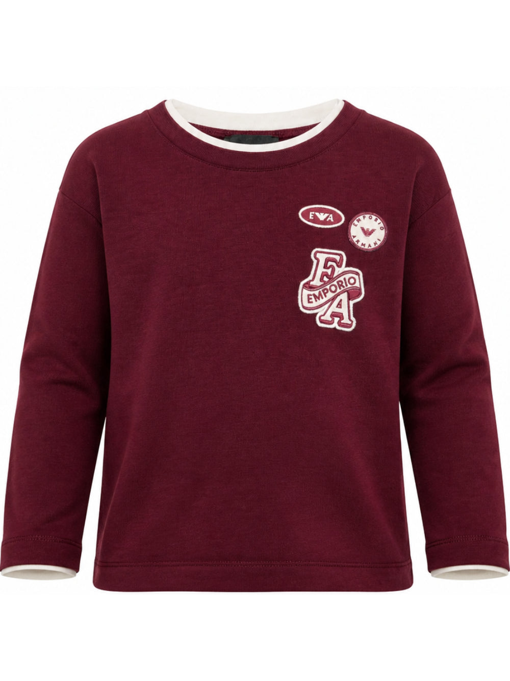 T-shirt per bambino Emporio Armani Kids bordeaux con patch logo EB001675 AF13715 UA343 EMPORIO ARMANI KIDS 