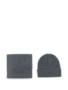 Sciarpa e berrretto per bambino Emporio Armani Kids grigio con logo intarsiato EB001678 AF27314 O8035 EMPORIO ARMANI KIDS 