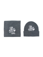 Sciarpa e berrretto per bambino Emporio Armani Kids grigio con logo intarsiato EB001678 AF27314 O8035 EMPORIO ARMANI KIDS 
